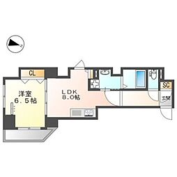 桜Flag 4階1LDKの間取り