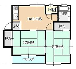 メゾンクラスタ 2DKの間取図画像