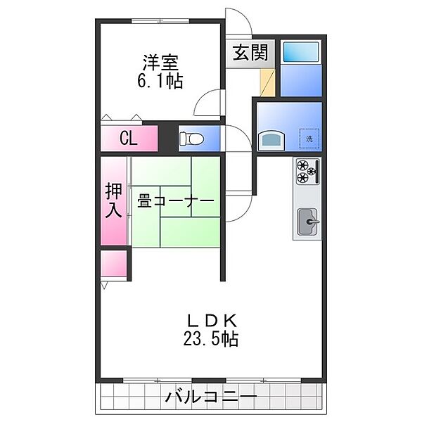 大阪府和泉市肥子町２丁目(賃貸マンション1LDK・2階・66.30㎡)の写真 その2