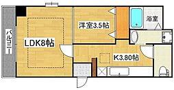シャローム箱崎 1LDKの間取図画像