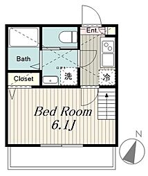 アザーレ・パッシオ新百合ヶ丘B 3階1Kの間取り