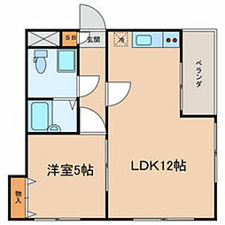 スリーハイム鹿浜 1LDKの間取図画像