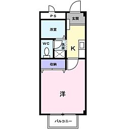 JR紀勢本線 黒江駅 徒歩5分の賃貸アパート 1階1Kの間取り