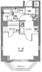 グランティアラ浅草橋 8階1Kの間取り