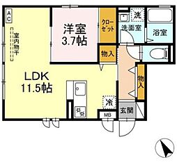 ドルチェ・パエーゼ 1LDKの間取図画像