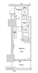 ザ・パークハビオ新中野 12階ワンルームの間取り