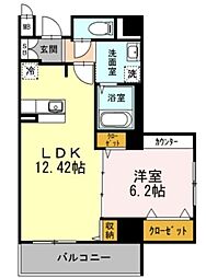 アレーズ南池袋 8階1LDKの間取り