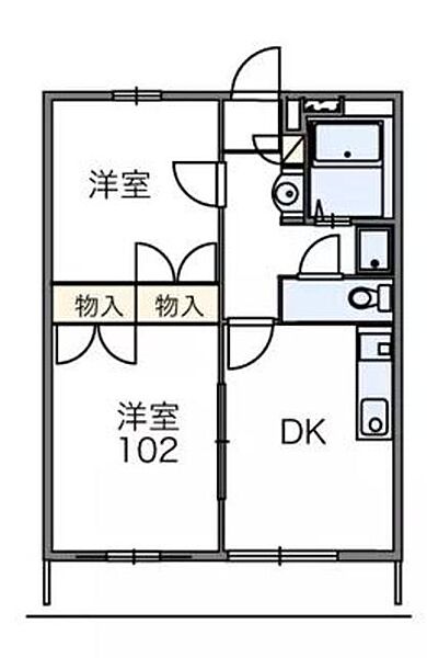 レオパレスはなみずき壱番館(11414) 102｜神奈川県相模原市緑区原宿南２丁目(賃貸アパート2DK・1階・39.74㎡)の写真 その2