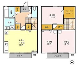 グリーンヒル II番館 1階3LDKの間取り