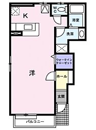 セピアコート 1Kの間取図画像