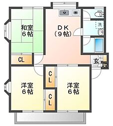エスポワール壱番館 3DKの間取図画像
