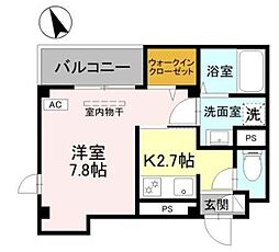 富士見市鶴瀬東1丁目マンション 1Kの間取図画像