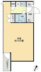 ハウス・エプタ 4階ワンルームの間取り