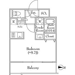 新宿区下落合3丁目マンション ワンルームの間取図画像
