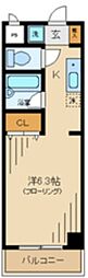 コーポサンエス 1Kの間取図画像