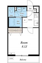 アレンヌ東千葉 1階1Kの間取り