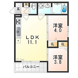 間取図画像 2LDK