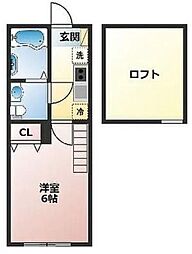 アザーレ・アサンテ日吉A 1Kの間取図画像