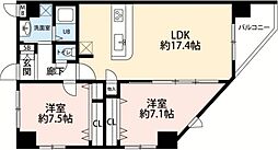 ホビアル・フェンテ 4階2LDKの間取り