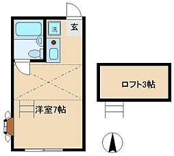 ハイツ大竹 1階ワンルームの間取り