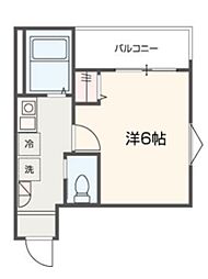 MELLAS尾久 1Kの間取図画像