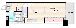 西鈴蘭台シティコート西鈴蘭台南住宅 1DKの間取図画像