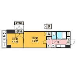 ロイヤル天神南200 2Kの間取図画像