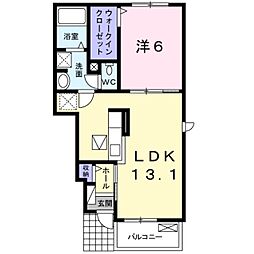 南海線 尾崎駅 徒歩6分の賃貸アパート 1階1LDKの間取り