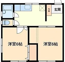 メゾン東中野 2階2Kの間取り