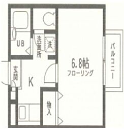 シーパレス 1Kの間取図画像