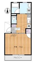 JR中央線 吉祥寺駅 徒歩12分の賃貸アパート 2階1Kの間取り