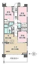 ザ・パークハウス上麻生 6階3LDKの間取り