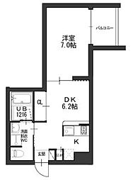 ジニア 1DKの間取図画像