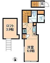 バーミープレイス葛西 2階ワンルームの間取り