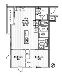 ニド本蓮沼 5階2LDKの間取り