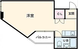 メゾン・ド・ノア聖蹟桜ヶ丘 5階ワンルームの間取り
