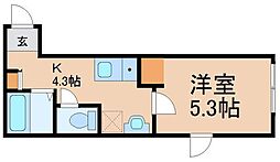 MonreveNoLd 1Kの間取図画像