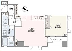 グランドパーク恵比寿 9階1LDKの間取り
