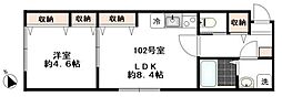 シャルムソレイユ2 1LDKの間取図画像