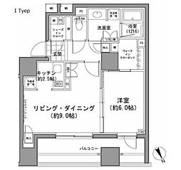 パークハビオ八丁堀 1LDKの間取図画像
