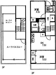 セドル新代田 2DKの間取図画像