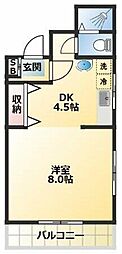 ヴィレッヂ1 1DKの間取図画像