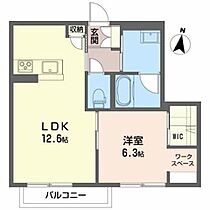 ラ・メゾン　ソフィア 203 ｜ 福島県郡山市亀田２丁目1-19（賃貸アパート1LDK・2階・44.09㎡） その2