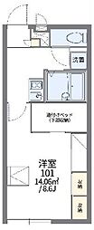 レオパレスシャイニーハイツN 1Kの間取図画像