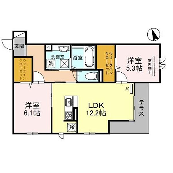 バレンシアGT ｜大阪府富田林市昭和町２丁目(賃貸アパート2LDK・1階・59.98㎡)の写真 その2