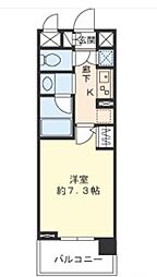 バンクサイドコート常盤 1Kの間取図画像