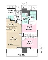 ザ・パークハウス晴海タワーズティアロレジデンス 2LDKの間取図画像