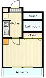 メインステージ日本橋馬喰町駅前 6階1Kの間取り
