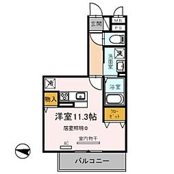 ユートリーX ワンルームの間取図画像