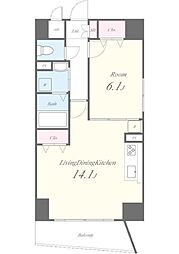 カーサ フェリーチェ 7階1LDKの間取り